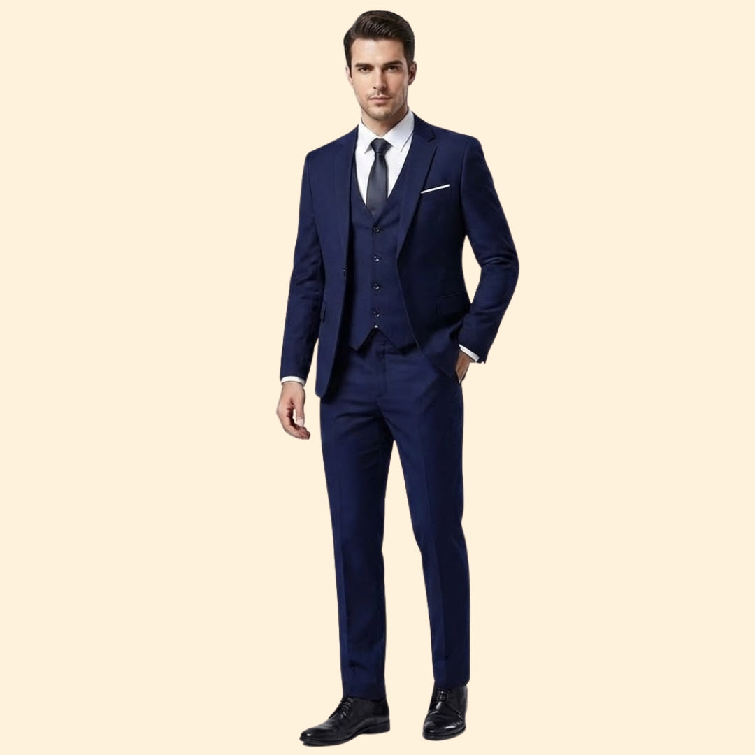 Costume Homme Trois Pièces – Veste, Gilet et Pantalon Coordonnés