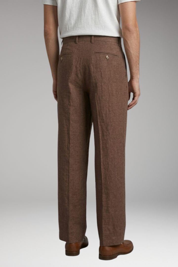 Pantalon Homme Large en Lin, Coupe Ample et Respirante