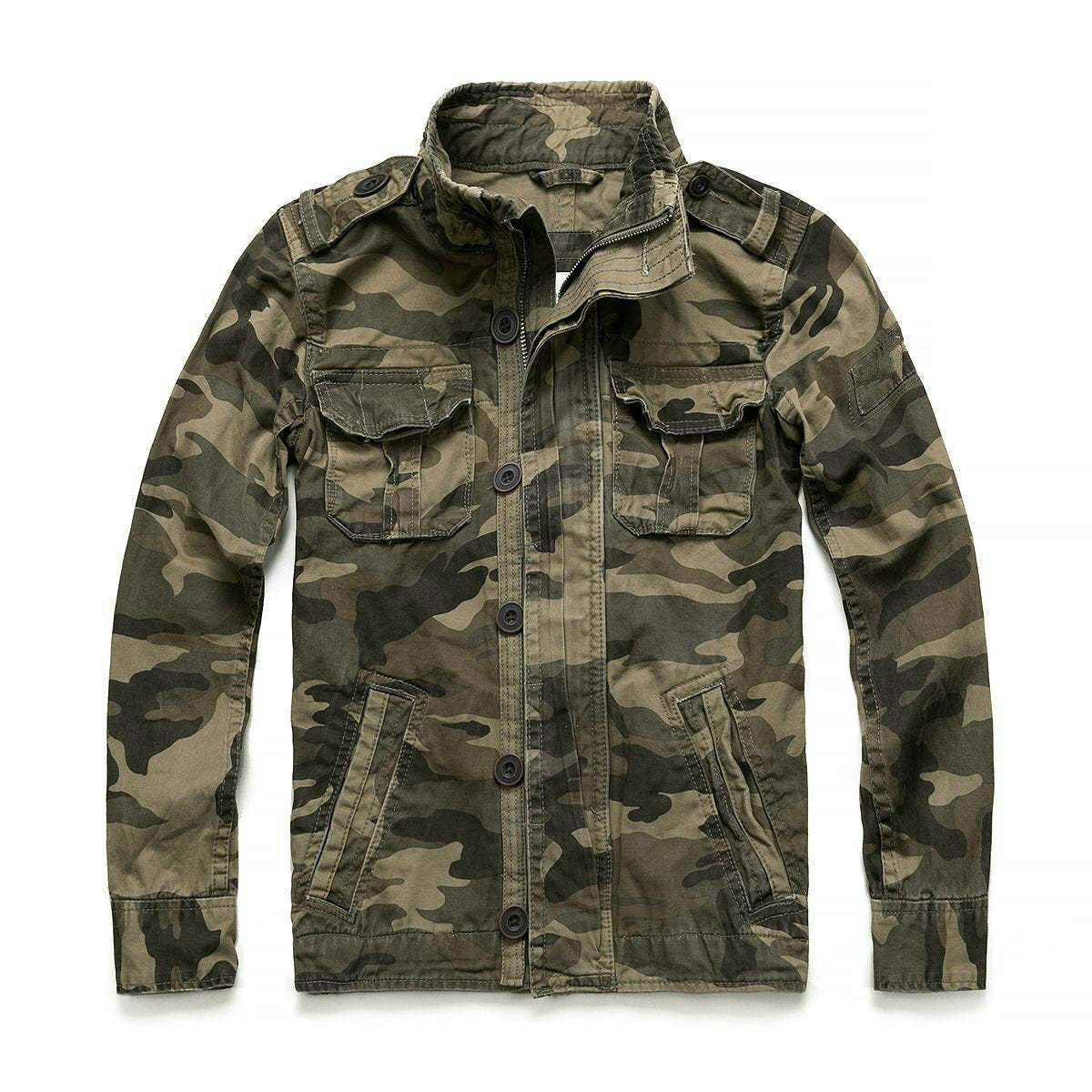 Veste Militaire Courte Homme à Motif Camouflage