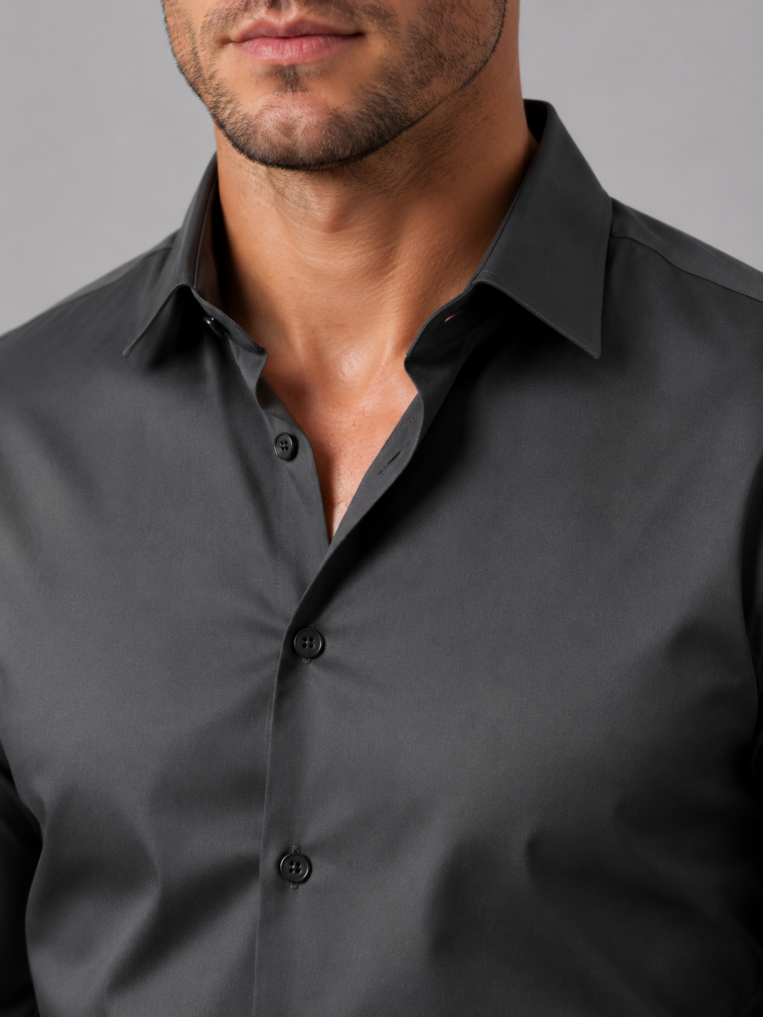 Chemise Homme Coupe Slim Fit, Col Classique et Manches Longues