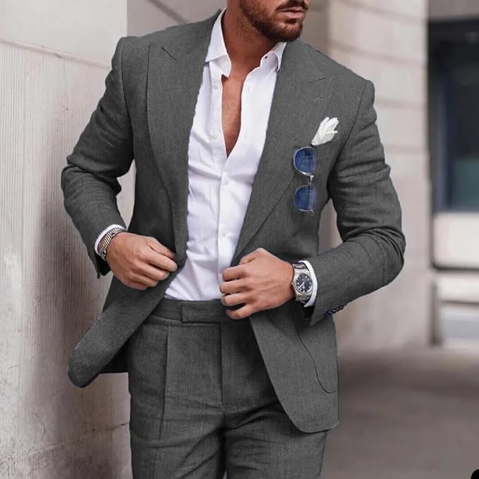 Costume Homme en Lin Coupe Slim pour Mariage et Cérémonie