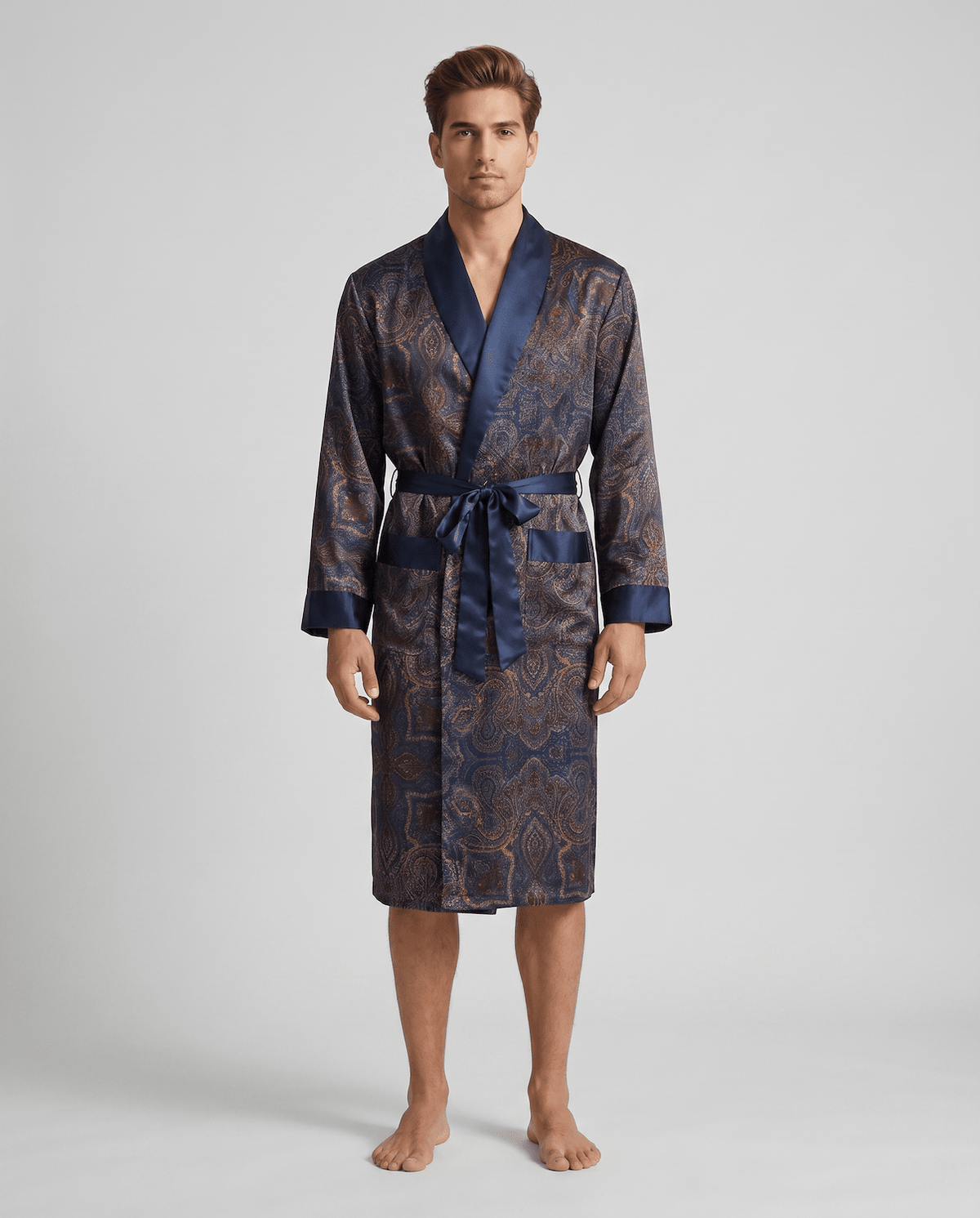Men’s Robe – Luxurious Paisley Pattern Sleepwear