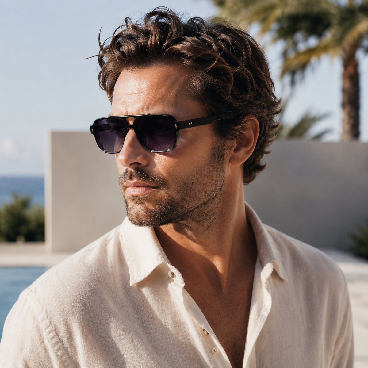 Men's Square Vintage Sunglasses – UV400 Protection & Lightweight Retro-Design 1