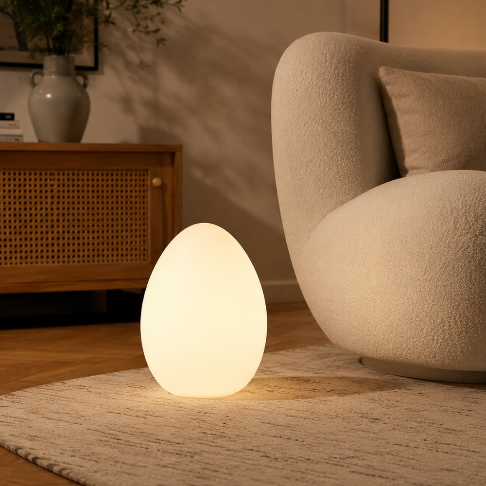 Lampadaire LED Ovale Minimaliste - Lumière d'Ambiance 3 Tons