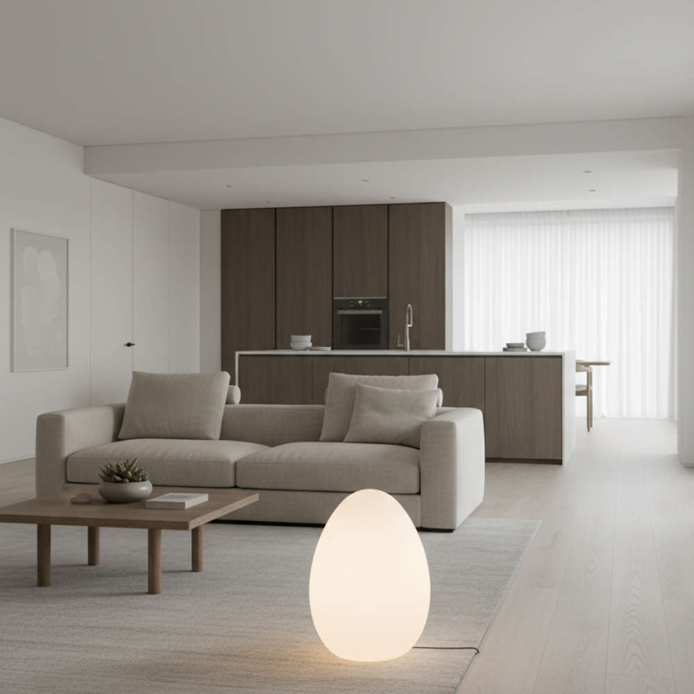 Lampadaire LED Ovale Minimaliste - Lumière d'Ambiance 3 Tons