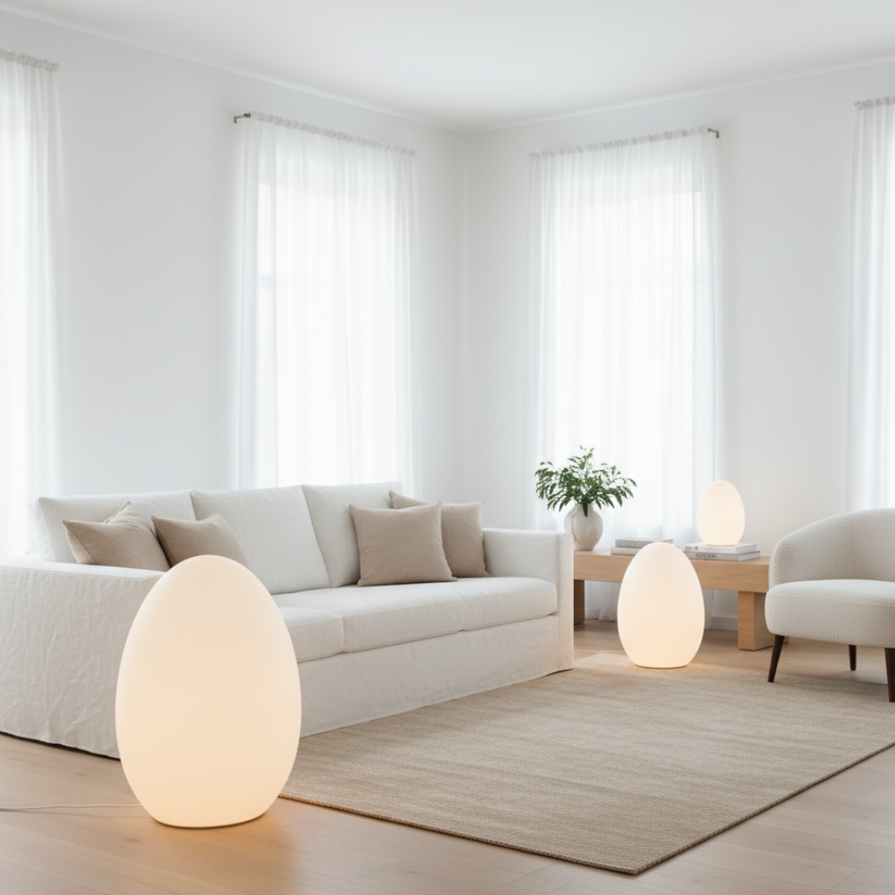 Lampadaire LED Ovale Minimaliste - Lumière d'Ambiance 3 Tons