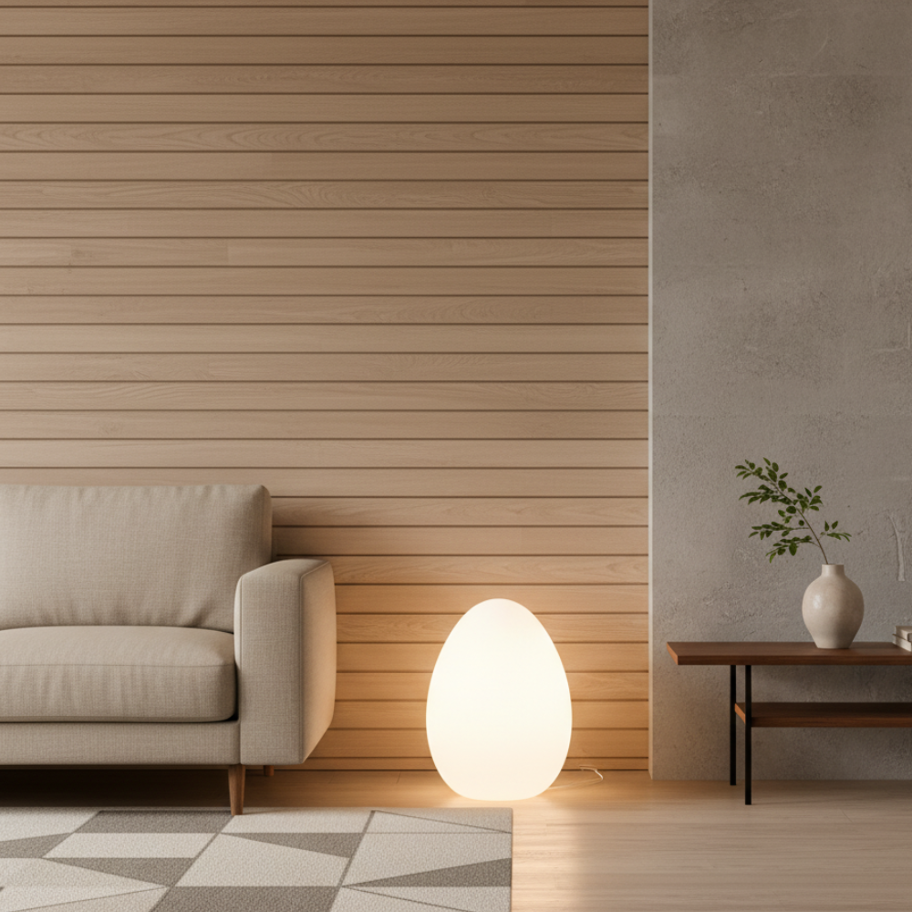Lampadaire LED Ovale Minimaliste - Lumière d'Ambiance 3 Tons