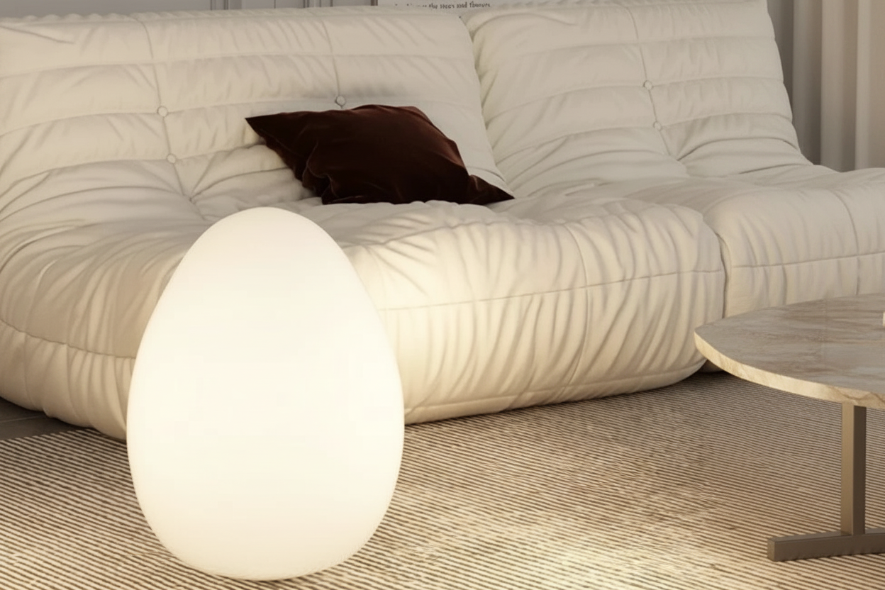 Lampadaire LED Ovale Minimaliste - Lumière d'Ambiance 3 Tons