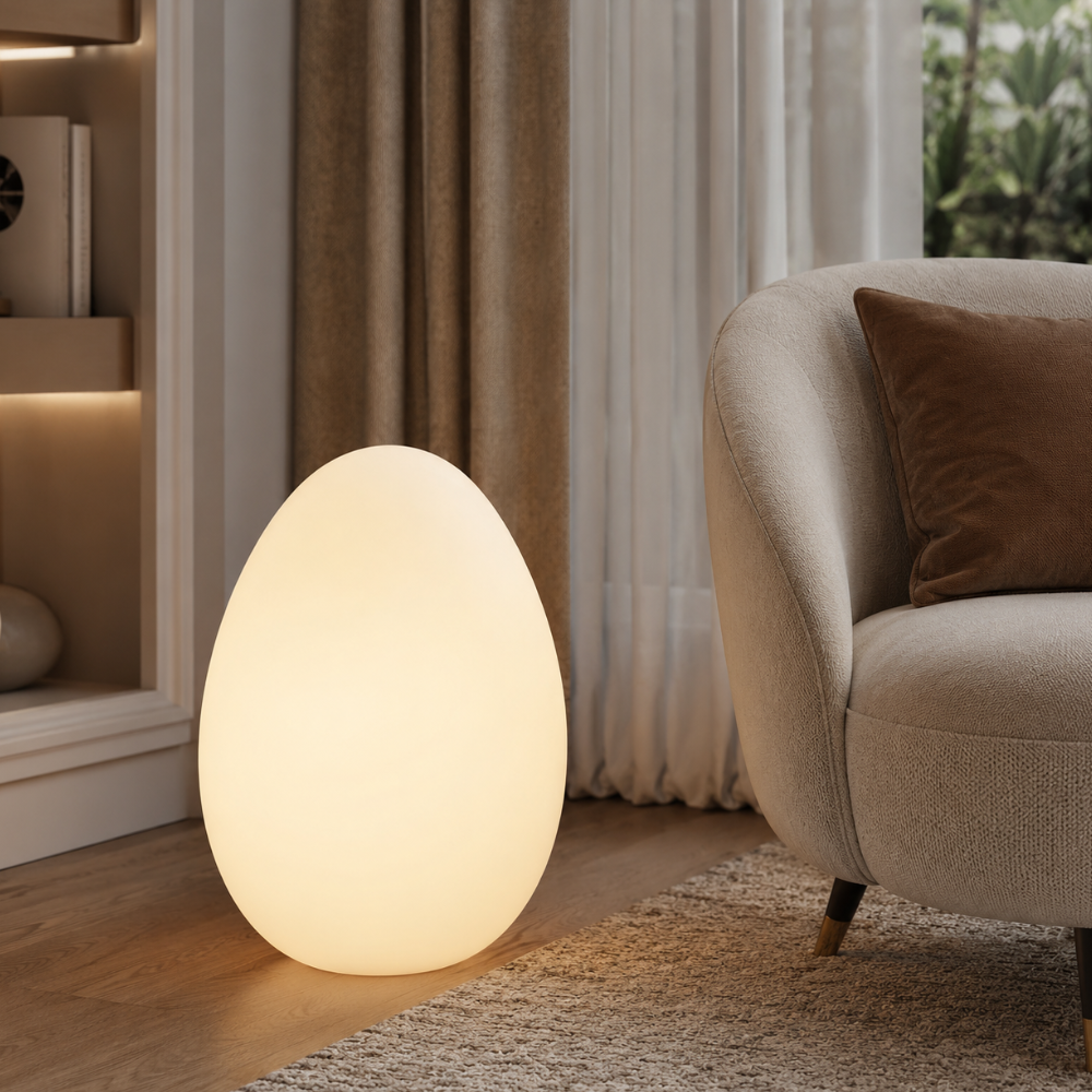 Lampadaire LED Ovale Minimaliste - Lumière d'Ambiance 3 Tons