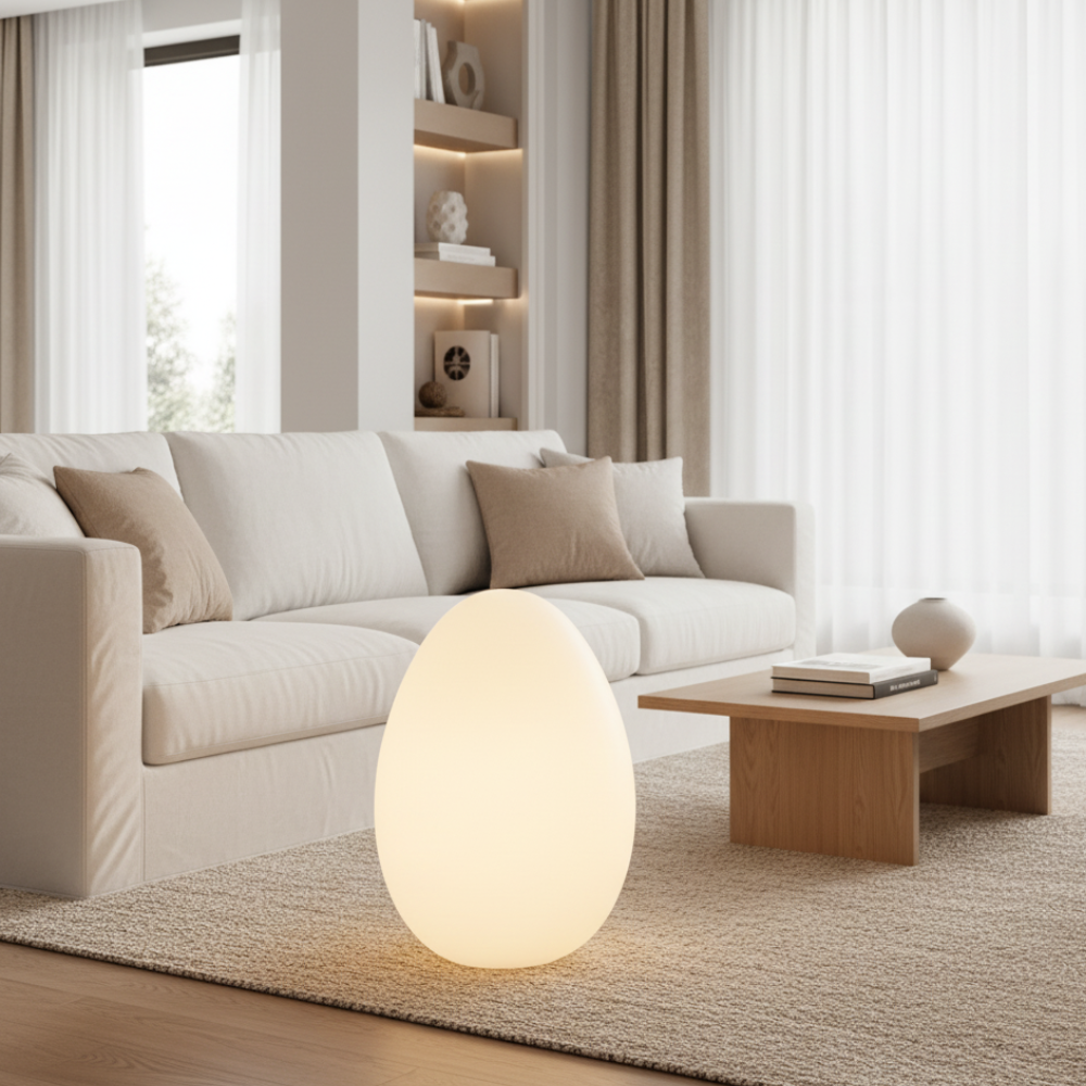 Lampadaire LED Ovale Minimaliste - Lumière d'Ambiance 3 Tons