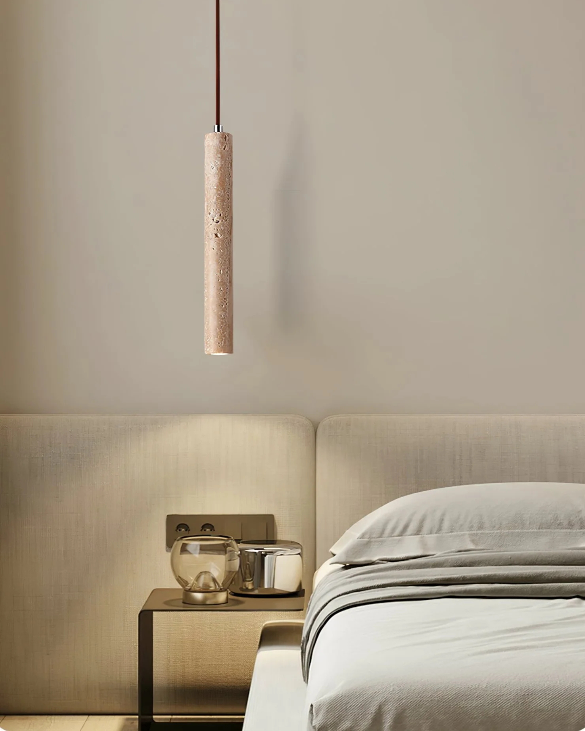 Plafonnier LED Minimaliste en Travertin