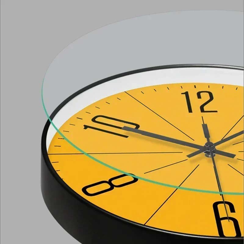 Wall Clock – Black and Orange, Minimalist Design for the Living Room or Office