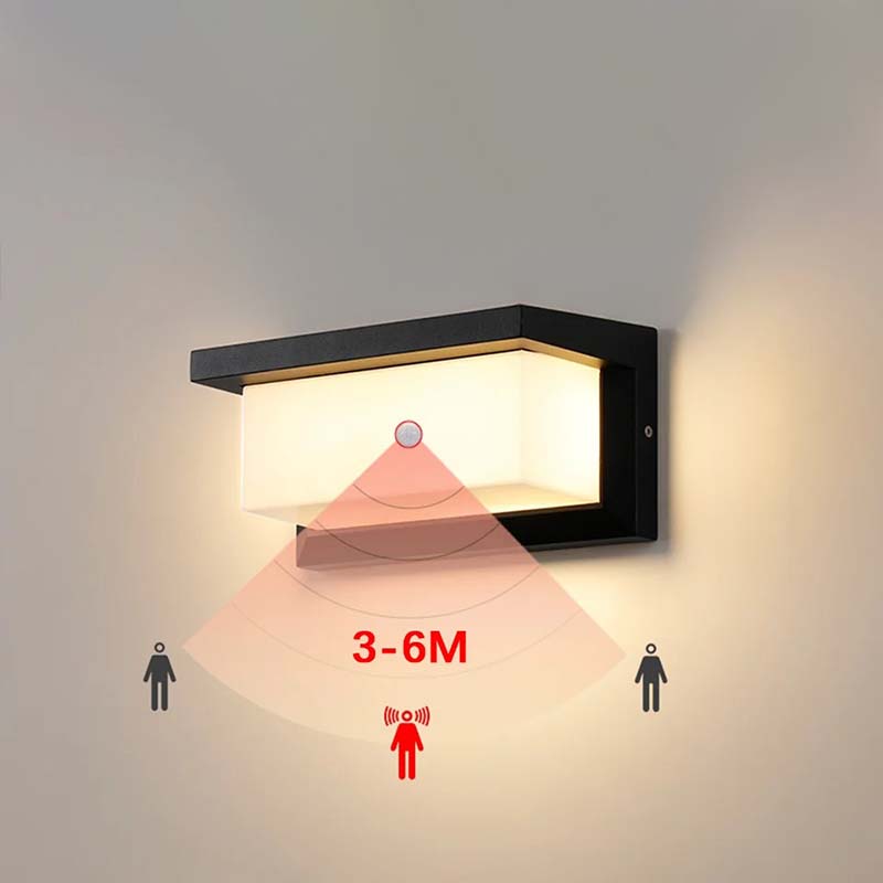 Motion-Sensor Wall Light – Black, Waterproof LED for the Garden, Porch, or Driveway