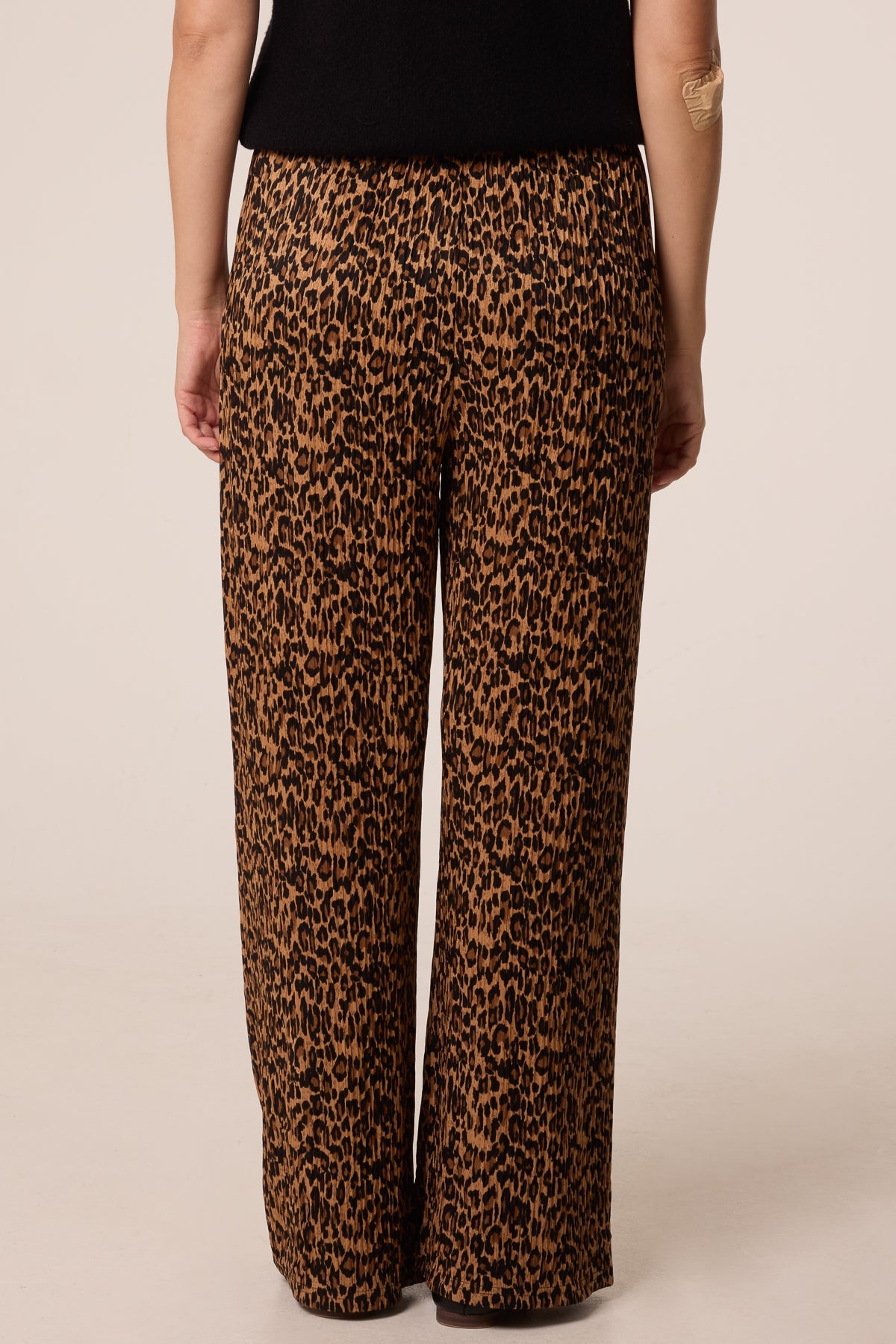 Pantalon Femme Jambe Large Imprimé Léopard