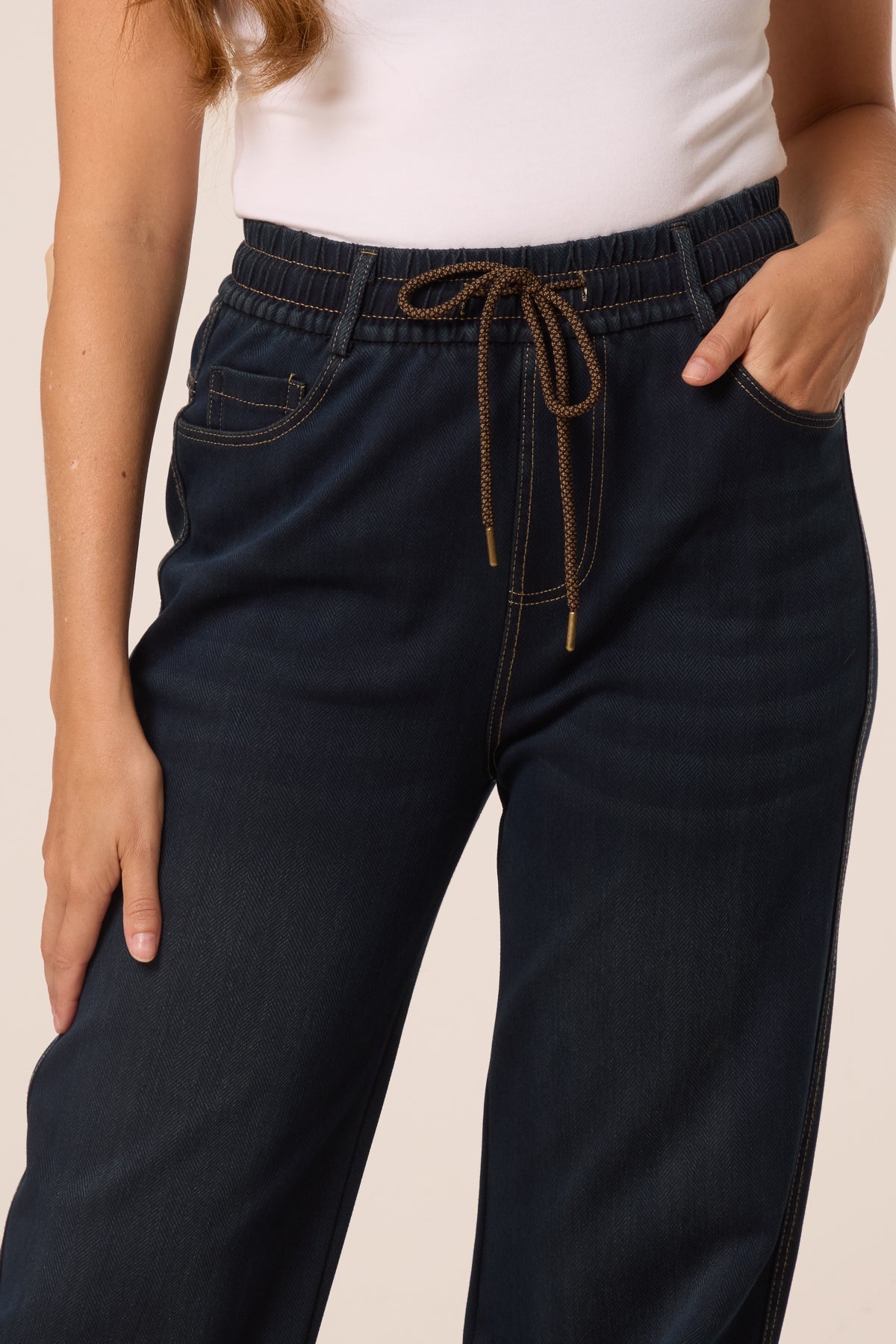 Jean Femme Poches Arrière Surpiquées - Indigo