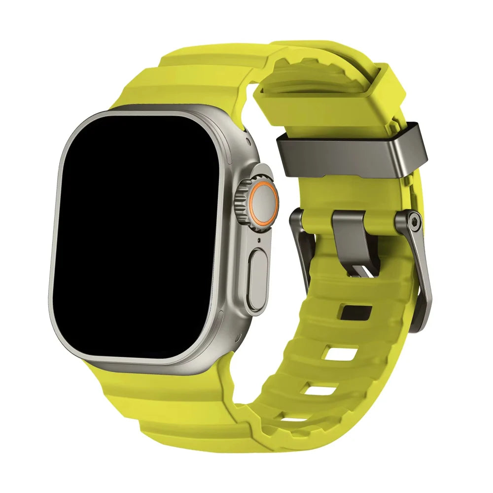 Bracelet Apple Watch en Silicone - Boucle Titane 44/45/46/49mm