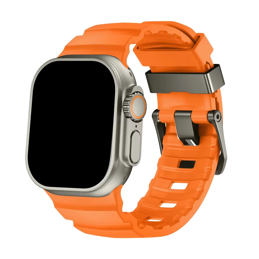 Bracelet Apple Watch en Silicone - Boucle Titane 44/45/46/49mm