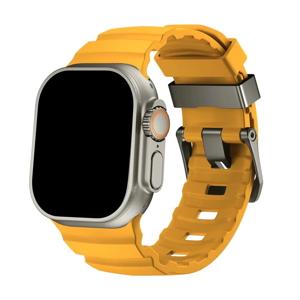 Bracelet Apple Watch en Silicone - Boucle Titane 44/45/46/49mm