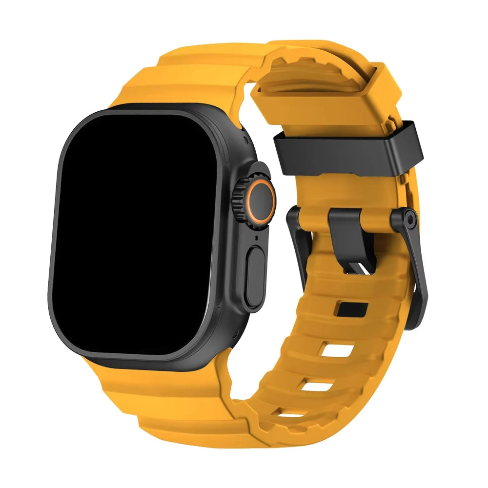 Bracelet Apple Watch en Silicone - Boucle Titane 44/45/46/49mm