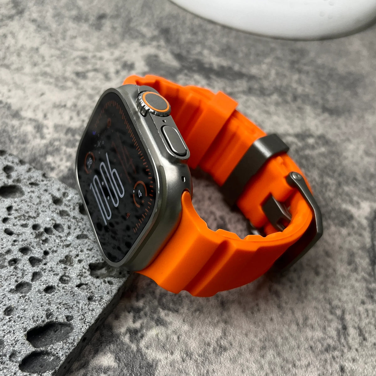 Bracelet Apple Watch en Silicone - Boucle Titane 44/45/46/49mm