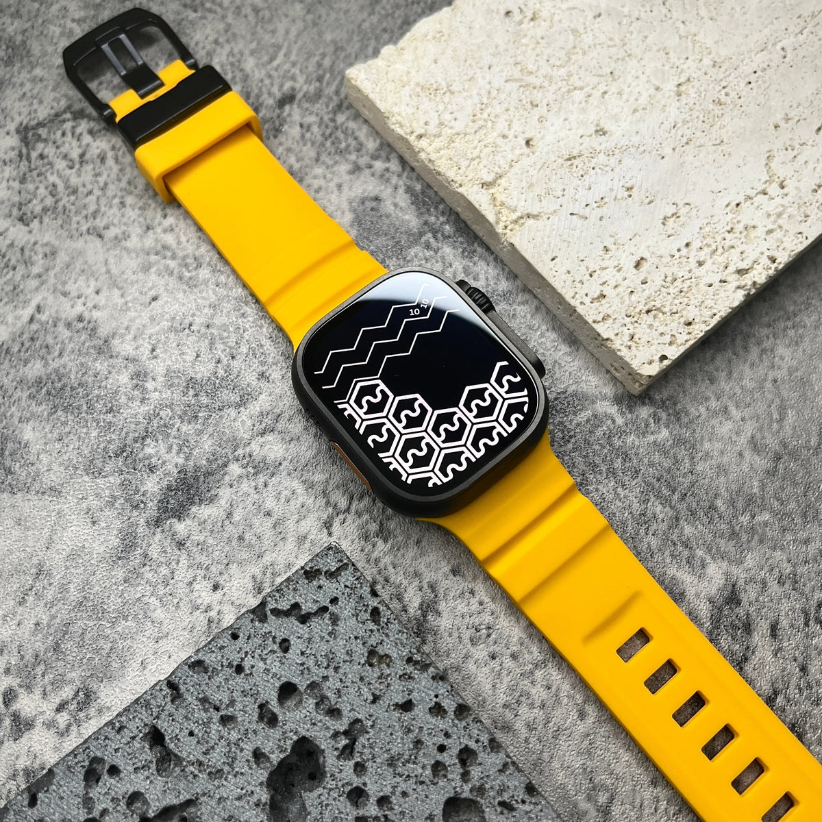 Bracelet Apple Watch en Silicone - Boucle Titane 44/45/46/49mm