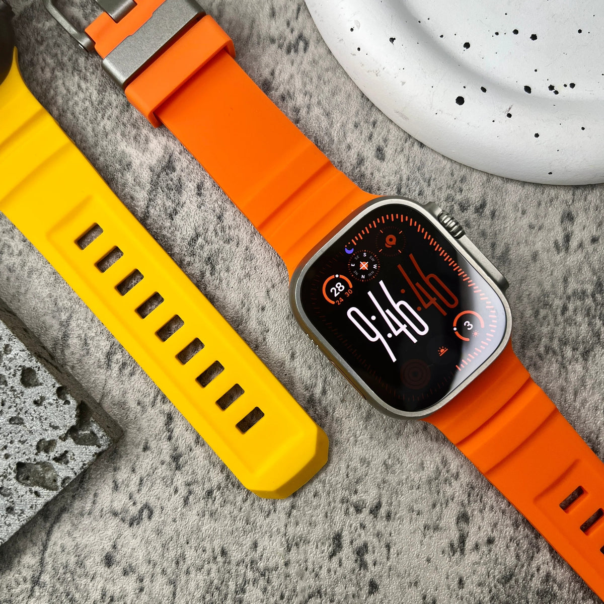Bracelet Apple Watch en Silicone - Boucle Titane 44/45/46/49mm