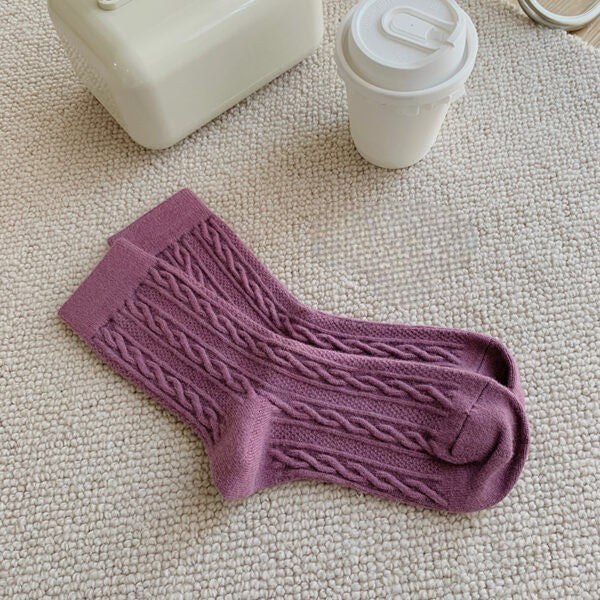 Chaussettes Femme en Laine à Torsades