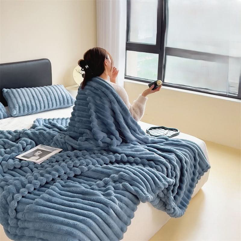 Plaid Peluche Moelleux Uni pour Canapé et Lit