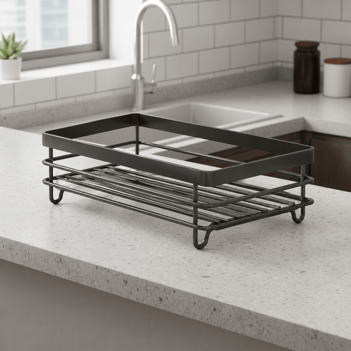 Foldable Dish Rack – Stainless Steel, Space-Saving Design for Kitchen Organization