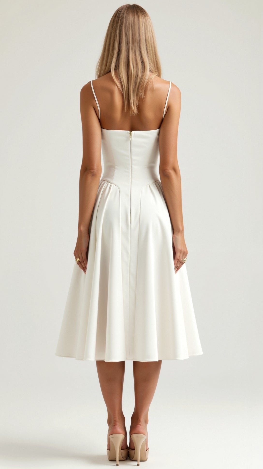 Robe Midi Femme Fleurie Col Cœur à Bretelles Fines