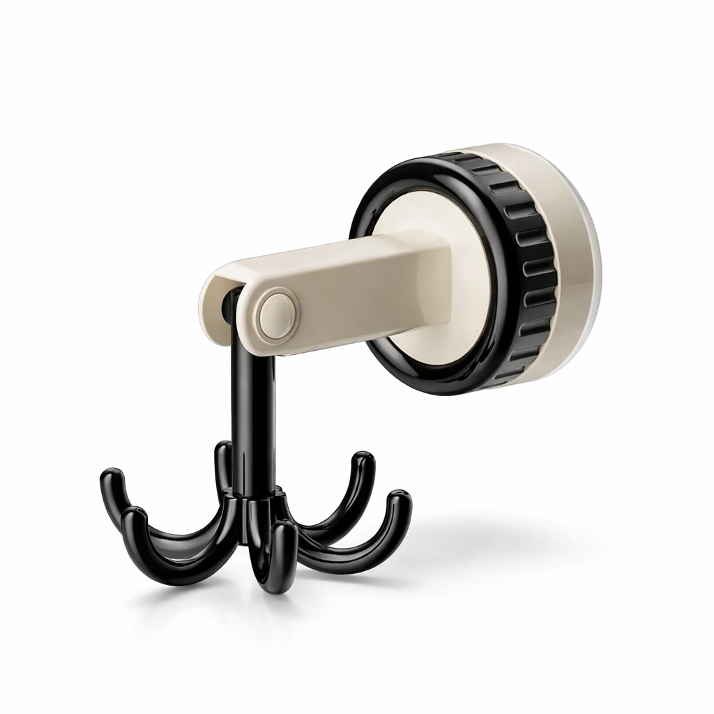 Wall Hook with Rotating Suction Cup – Durable Plastic and Metal for the Kitchen, Bathroom, or Entryway