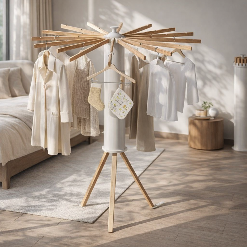 Séchoir Pliable – Acier, Design Économiseur d'Espace pour Intérieur et Extérieur