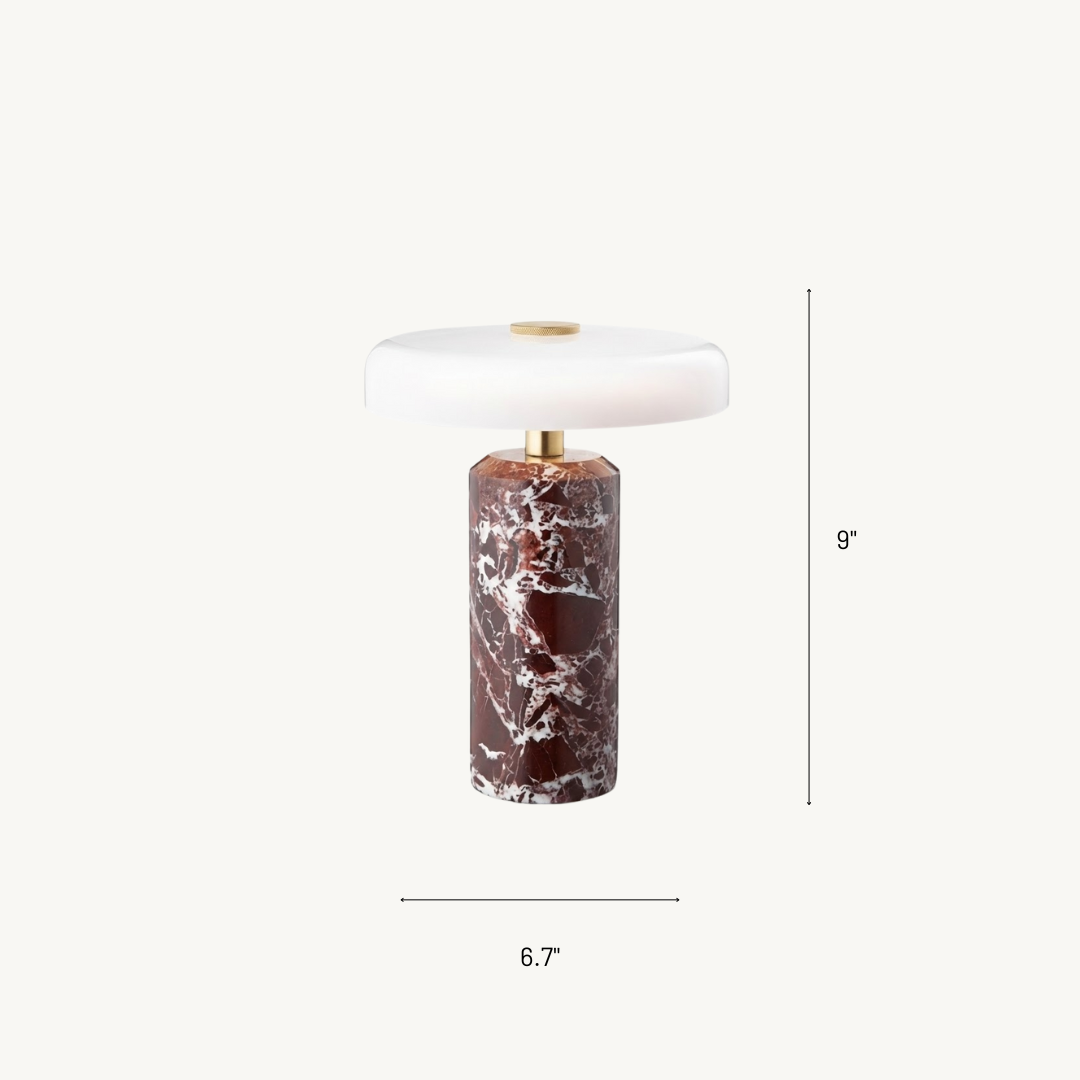 Lampe de Table Champignon en Marbre et Verre – Ambiance Douce
