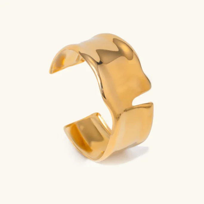 Bracelet Jonc Minimaliste Plaqué Or pour Femme en Acier Inoxydable