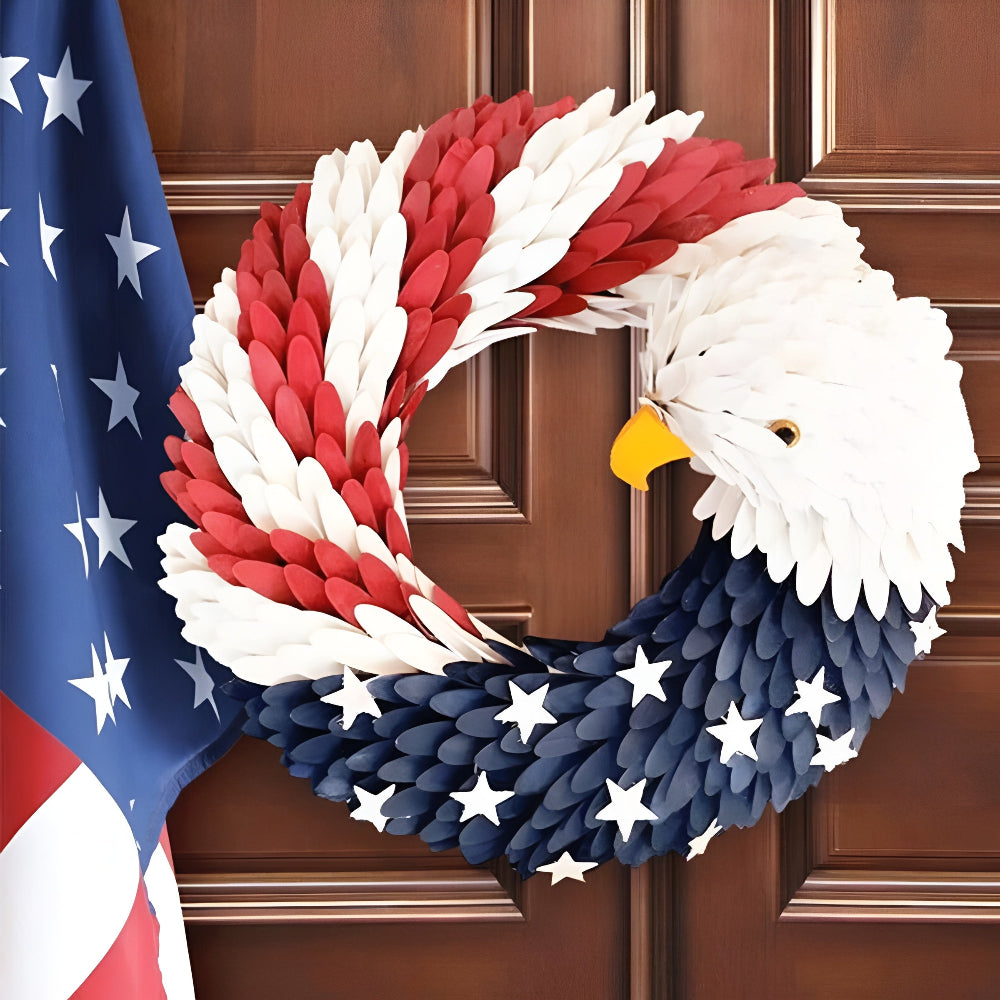 Houten krans – Patriottisch met koninklijke adelaar, weerbestendig decor voor binnen of buiten