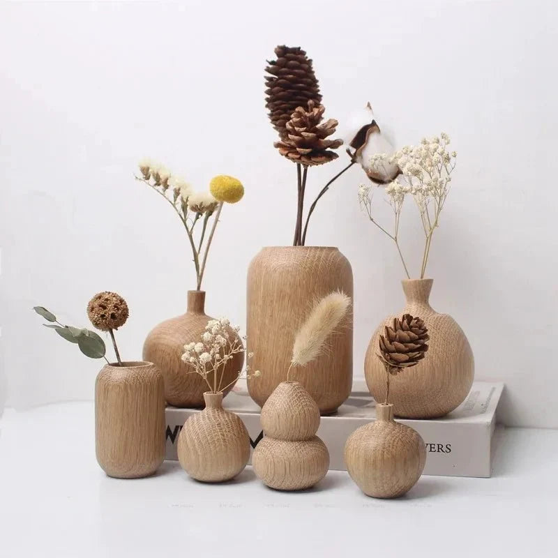 Rustikale Holzvase - Minimalistische Blumendekoration Aus Hochwertigem Naturholz 1