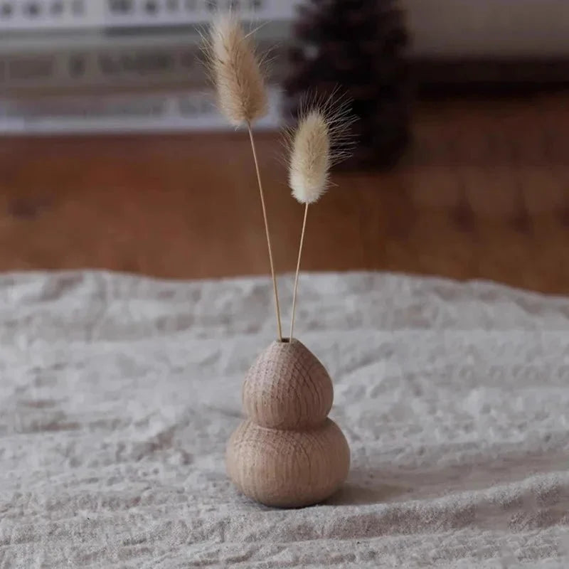 Rustikale Holzvase - Minimalistische Blumendekoration Aus Hochwertigem Naturholz 2