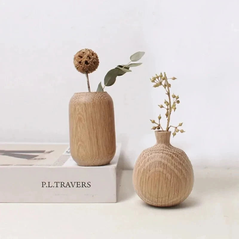 Rustikale Holzvase - Minimalistische Blumendekoration Aus Hochwertigem Naturholz 4