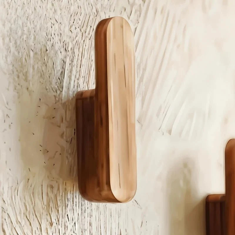 Rustikale Wandhaken Holz - 4 Stück Hakenleiste für Garderobe & Dekoration 1