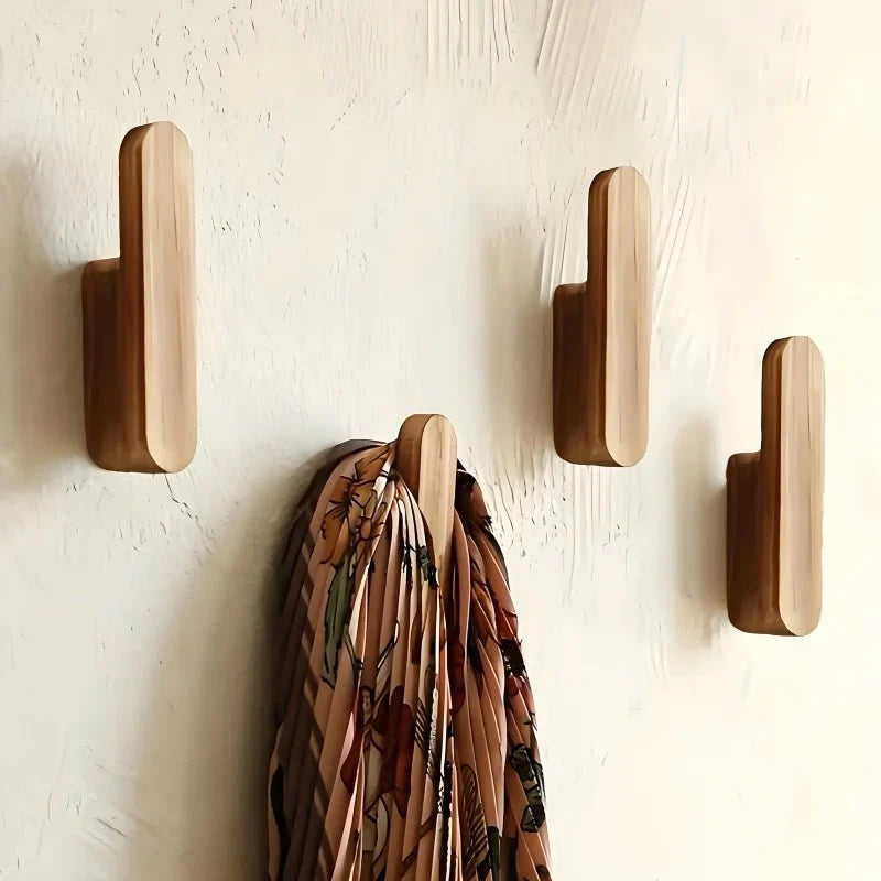 Rustikale Wandhaken Holz - 4 Stück Hakenleiste für Garderobe & Dekoration 4