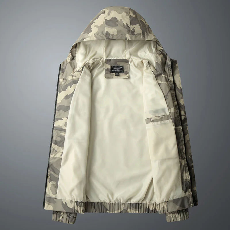 Veste Homme Coupe-Vent Déperlante à Capuche Zippée