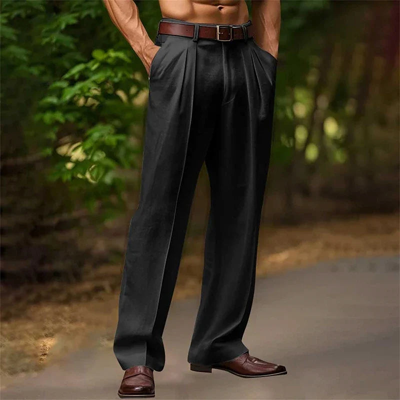 Pantalon Homme Taille Haute à Pinces - Poches Latérales