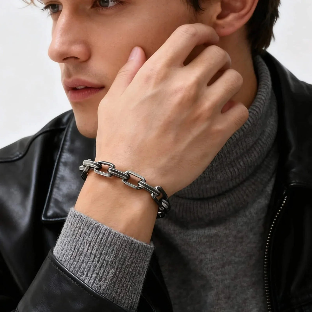 Bracelet Homme Chaîne en Acier Inoxydable