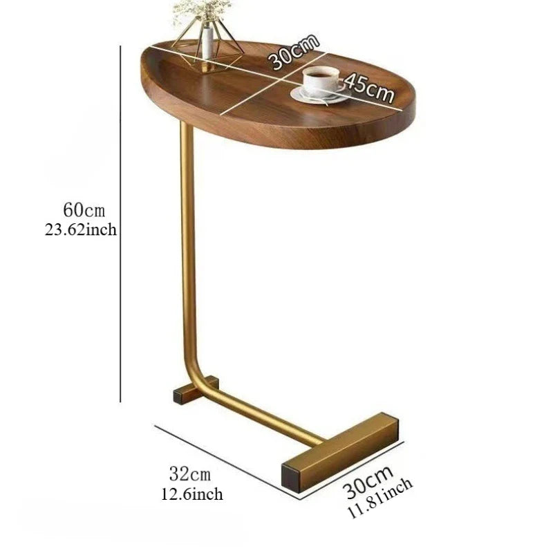 Table d'appoint en forme de C – Mobile, design moderne pour salon ou chambre