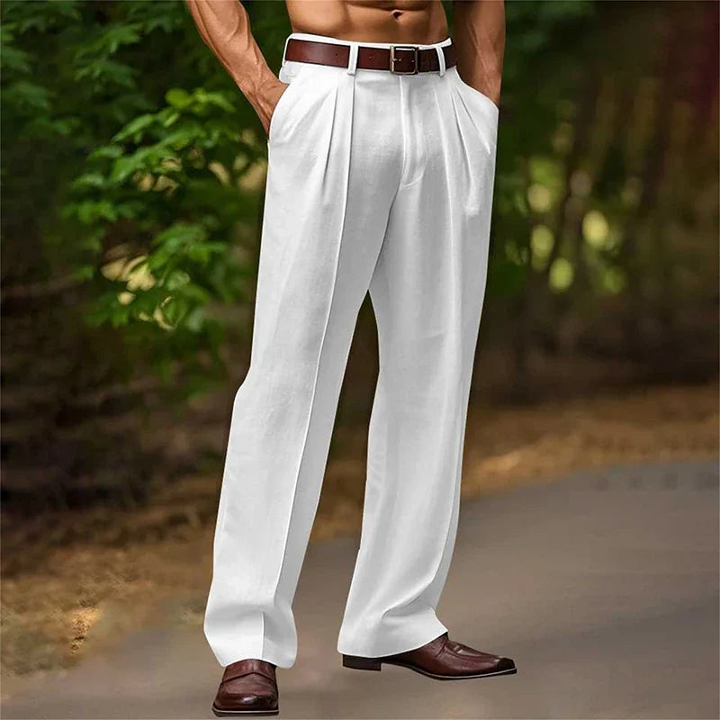 Pantalon Homme Taille Haute à Pinces - Poches Latérales