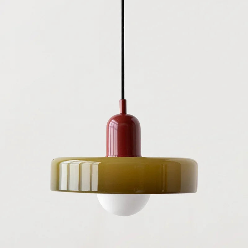 Suspension en verre – Éclairage design élégant aux couleurs douces pour salle à manger ou chambre