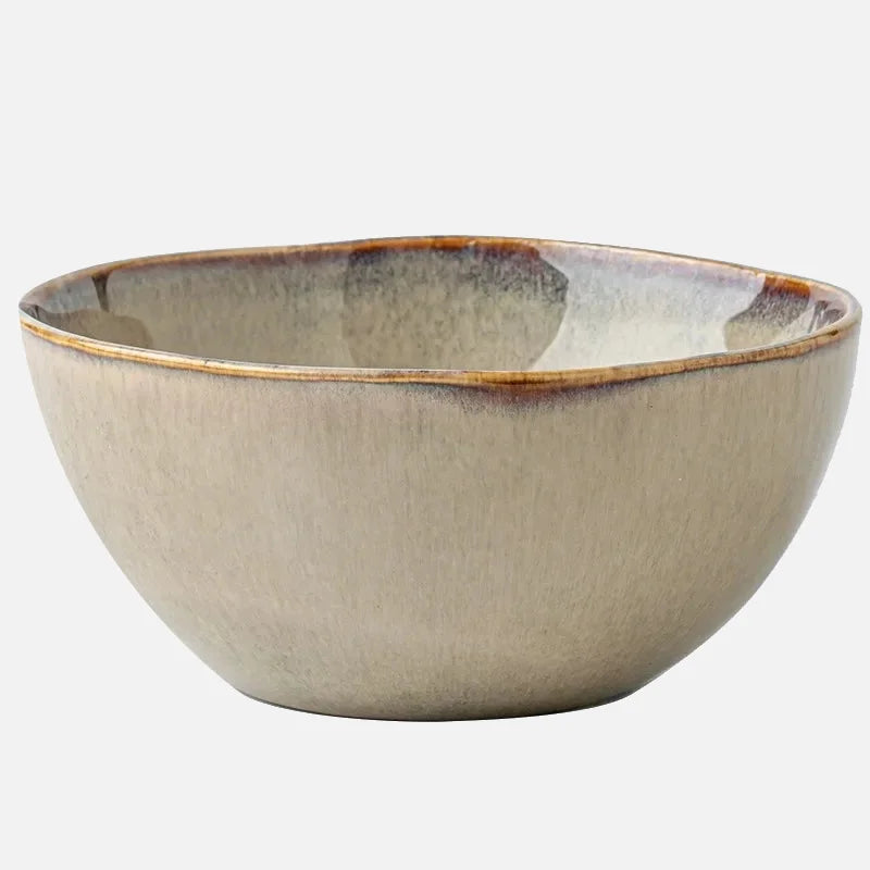 Ceramic Breakfast Bowl Set – Natural Beige, Handcrafted Design for Breakfast or Salads