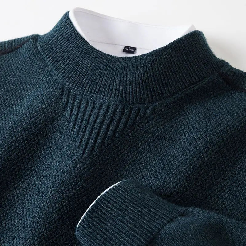 Pull en Maille Texturée à Liseré d'Épaule - Finitions Côtelées