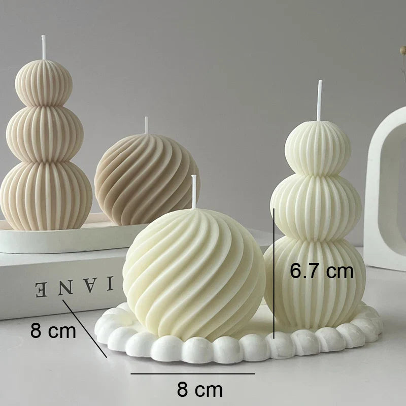 Scented candle – White golf ball geometric design for decorating your living room or a party