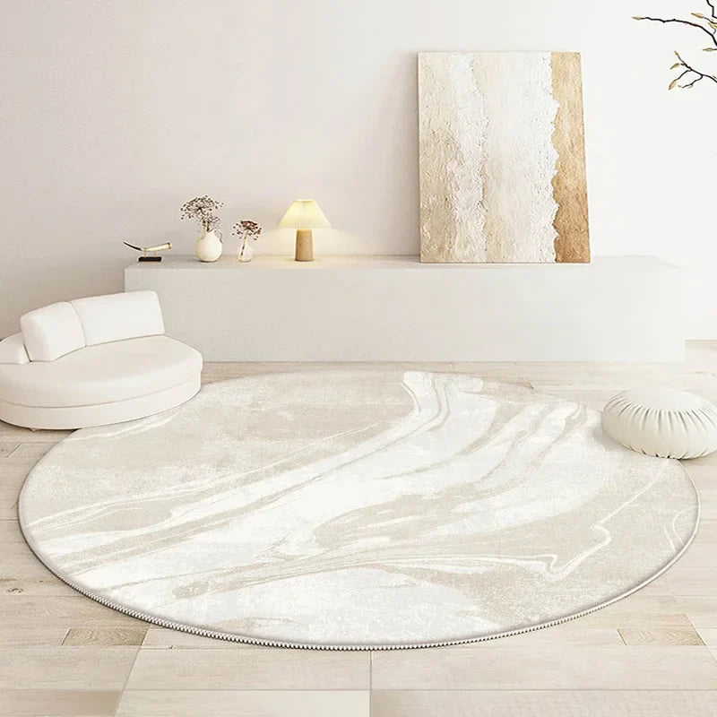 Round Rug – Soft Polyester, Minimalist Design for the Living Room or Bedroom